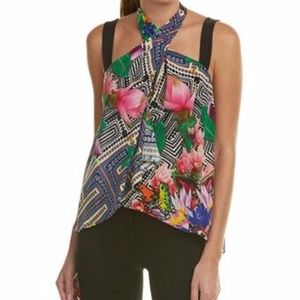 Nicole Miller Artelier Bright Silk Halter Top